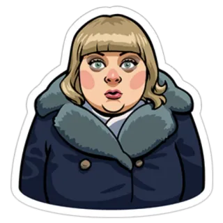 🙆 2b651190 女人, 卡通, 人物, 金发, 外套 telegram sticker