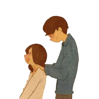 ☺️ 63b919a9 casal, amor, relacionamento, afeição, desenho animado, abraço telegram sticker