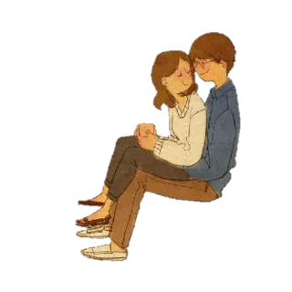 😊 706cfc9b casal, amor, romance, abraço, desenho animado, fofo telegram sticker