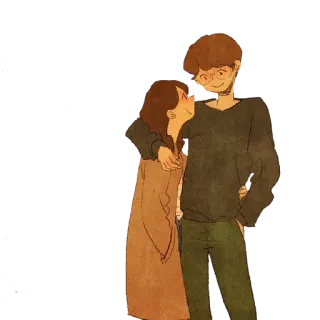 👫 717ec119 casal, amor, relacionamento, desenho animado, ilustração telegram sticker