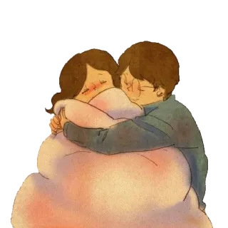 🤗 9717ed4b abraço, amor, casal, carinho, emoções, desenho animado, relacionamento telegram sticker