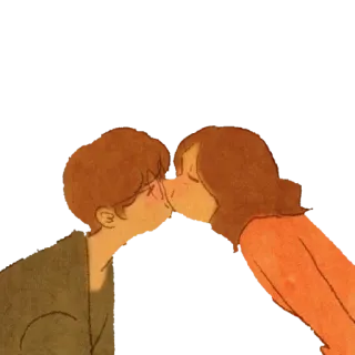 😚 9f063ae1 beijo, amor, casal, romântico, afeição, animação telegram sticker