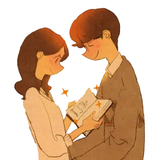 😊 c435252a amor, casal, romântico, desenho animado, relacionamento, arte telegram sticker