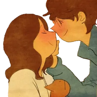 ☺️ d6ed24f2 amor, beijo, casal, carinho, romance, relacionamento telegram sticker