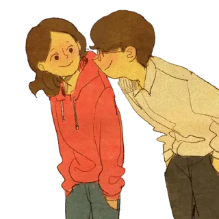 😊 dc8444f0 casal, amor, romance, desenho animado, relacionamento, ilustração telegram sticker