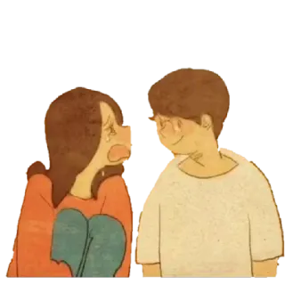 😢 fc7648d7 casal, amor, desenho animado, relacionamento, chorando, conforto, abraço telegram sticker