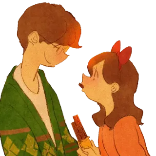 🍫 febb615f desenho animado, casal, amor, chocolate, fofo, romance telegram sticker