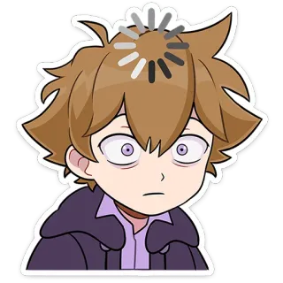 ⭐ 14efe6c9 动漫, 卡通, 加载中, 思考, 困惑, 疲惫 whatsapp sticker