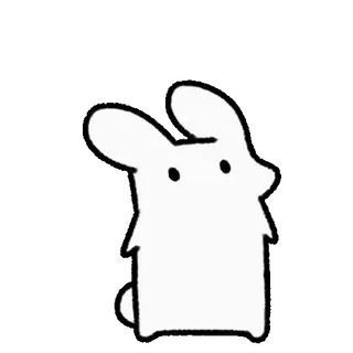 💘 b901fb65 lapin, blanc, noir, animal, dessin animé, mignon telegram sticker