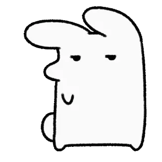 💘 d148fb94 lapin, blanc, autocollant, dessin animé, animal, personnage telegram sticker