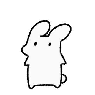 💘 da91d559 lapin, lapinou, blanc, noir, animal, mignon telegram sticker