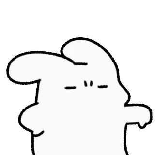 💘 e87b3c95 lapin, animal, dessin animé, blanc, tache, personnage telegram sticker