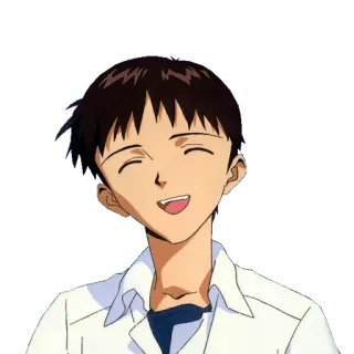 🔷 4155b44a Shinji Ikari Neon Genesis Evangelion 动漫, 新世纪福音战士, 真嗣, 角色, 微笑 telegram sticker