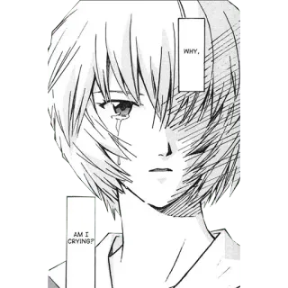 🔷 bc5e864b Rei Ayanami Neon Genesis Evangelion WHY, AM I CRYING? 动漫, 漫画, 哭泣, 绫波丽, 新世纪福音战士 telegram sticker