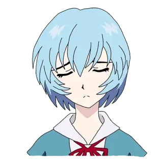 🔷 c0ad3084 Rei Ayanami Neon Genesis Evangelion 动漫, 悲伤, 绫波丽, 绫波, 新世纪福音战士 telegram sticker