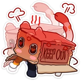 😻 15724361 KEEP OUT dibujos animados, prohibido el paso, advertencia, caja, personaje telegram sticker