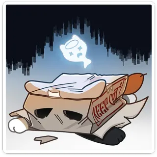 ⚰️ f43ba860 KEEP OUT fantasma, dibujos animados, prohibido el paso, caja, pegatina telegram sticker