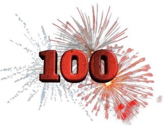 ❗ 7a1c92e4 100 fogos de artifício, celebração, número, vermelho, branco telegram sticker