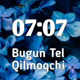 ❤️ 183c06aa 07:07
Bugun Tel
Qilmoqchi zeit, zahl, blumen telegram sticker