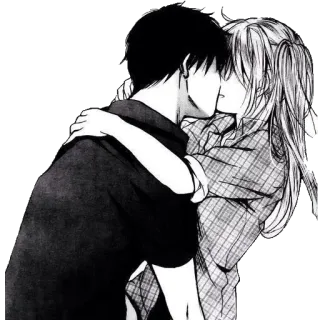 😘 3de26047 จูบ, อนิเมะ, มังงะ, คู่รัก, โรแมนติก, ความรัก telegram sticker