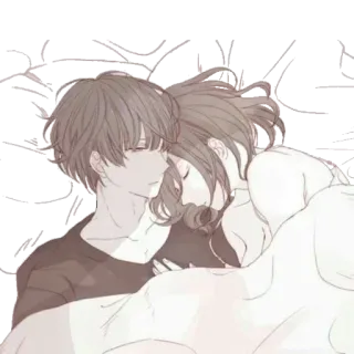 😴 95249983 อนิเมะ, คู่รัก, ความรัก, โรแมนติก, นอนหลับ telegram sticker