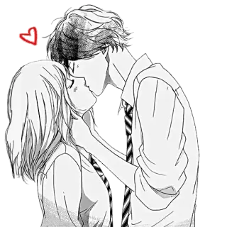 😘 b6011159 อนิเมะ, จูบ, ความรัก, โรแมนติก, คู่รัก, มังงะ telegram sticker