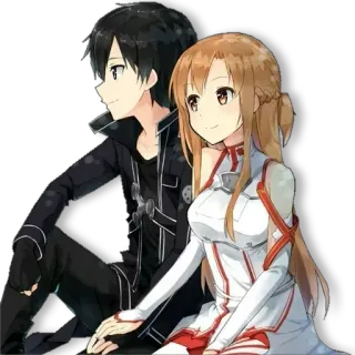 ❤ d03f375a Kirito and Asuna Sword Art Online อนิเมะ, ซอร์ดอาร์ตออนไลน์, คิริโตะ, อาสึนะ, ตัวละคร, คู่รัก telegram sticker