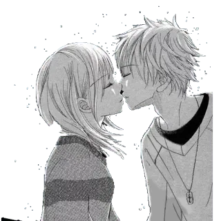 😘 e105a5d9 จูบ, โรแมนติก, อนิเมะ, มังงะ, คู่รัก, รัก telegram sticker