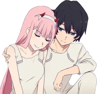 ❤️ f3aa0fbb Zero Two Darling in the Franxx อนิเมะ, คู่รัก, Zero Two, Darling in the Franxx telegram sticker