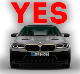 👎 6f3a1916 YES auto, bmw, m5, wagen, fahrzeug, ja whatsapp sticker