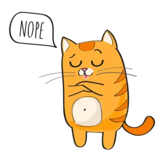 😏 01e81b62 NOPE 猫, 不, 动物, 搞笑, 贴纸 telegram sticker
