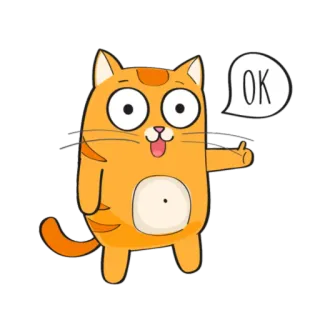 👌 553d17f1 OK 猫, 好的, 动物, 卡通, 可爱 telegram sticker