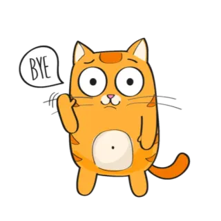 😜 9bcbcb5f BYE 猫, 卡通, 再见, 告别, 挥手, 问候 telegram sticker