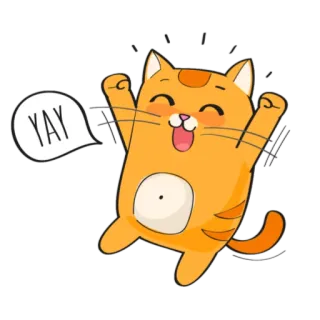 😺 f93401b2 YAY 猫, 耶, 开心, 庆祝, 喜悦 telegram sticker