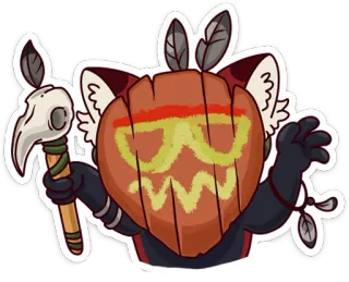 🤡 14fa3efc 마스크, 부족, 샤먼, 의식, 퍼리, 캐릭터, 동물 telegram sticker