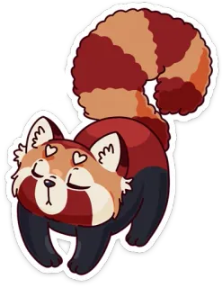 😤 9274bfa9 레서판다, 동물, 귀여운, 스티커, 만화, 하트 눈, 털복숭이 telegram sticker