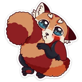 😥 e96257cd 레서판다, 귀여운, 카와이, 만화, 동물, 스티커 telegram sticker