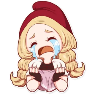 😭 d6e9d1bb плачет, грустный, расстроен, блондинка, мультик telegram sticker