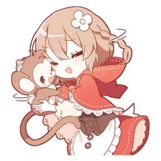 👐 07e0ac09 Аниме, Мультфильм, Чиби, Милый, Обезьяна telegram sticker