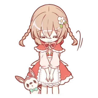 😊 2a262413 Аниме, Мультфильм, Милый, Каваий, Чиби, Девушка, Зайчик telegram sticker
