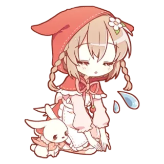 😪 da9a4084 Мультфильм, Девочка, Кролик, Каваий, Милый telegram sticker