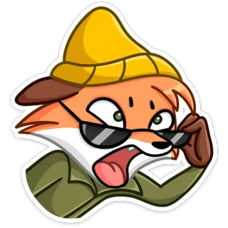 😳 169f44fc 여우, 동물, 선글라스, 만화, 캐릭터, 스티커 telegram sticker