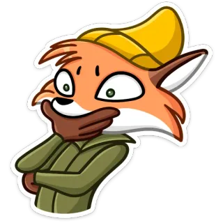 🤔 587e7929 여우, 동물, 만화, 캐릭터, 귀여운 telegram sticker