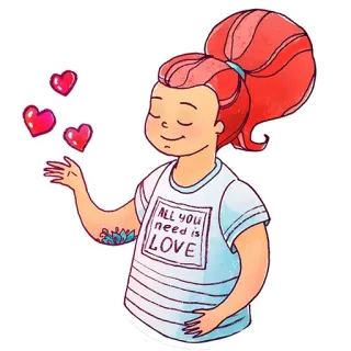 ❤️ 93761707 ALL you need is LOVE 爱, 爱心, 女人, 女孩, 积极, 可爱, 治愈 telegram sticker