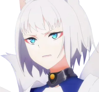 😠 9121304a Аниме, Девушка-лиса, Кэмономими, Милая, Персонаж, Белые волосы, Голубые глаза telegram sticker