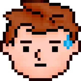 😐 5037510a pixel art, lo lắng, biểu cảm, đổ mồ hôi, lo âu, bồn chồn, emoji telegram sticker