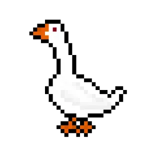 🐦 84deb920 ngỗng, pixel art, chim, động vật telegram sticker
