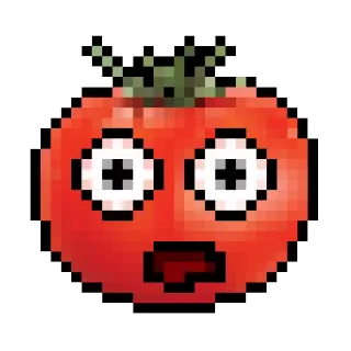 🍅 ca1c2df2 cà chua, pixel art, sốc, trái cây, emoji telegram sticker