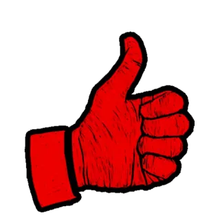 👍 71c22248 Большой палец вверх, Жест рукой, Согласие, Позитив, Красный, Одобрение whatsapp sticker