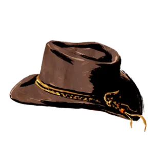 🤠 e35104bf шляпа, коричневый, змея, ковбойская шляпа, вестерн, аксессуар whatsapp sticker